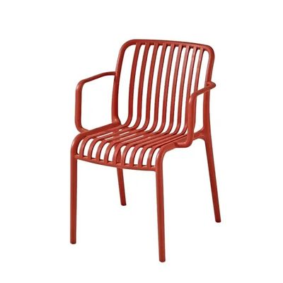 kupować Czerwone plastikowe krzesła do jadalni i ogrodu Nordic Stackable Black Plastic Armchair produkcja online