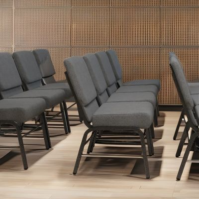 kupować Metalowy, sztaplowany, wyściełany, łączony, nowoczesny krzesło kościelne do teatru produkcja online